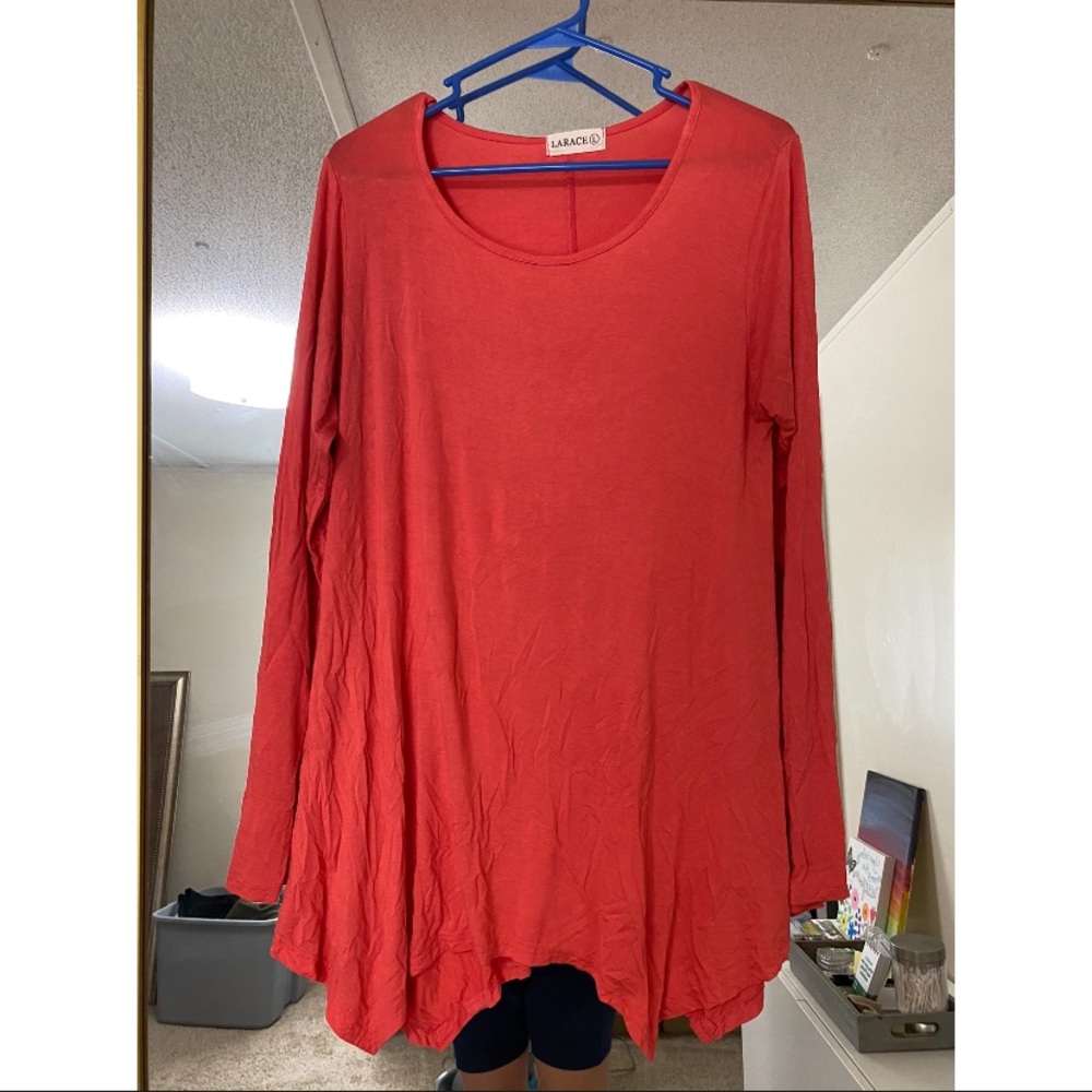 Loose, comfy coral shirt